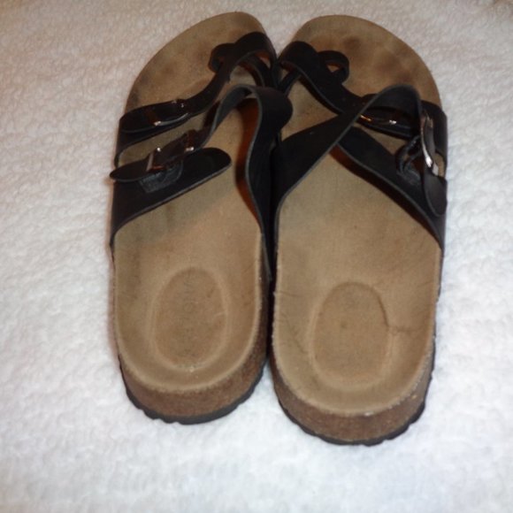 Arizona Fairhaven Womens Adjustable Strap Footbed Sandals Size 8 M Black - Picture 5 of 10